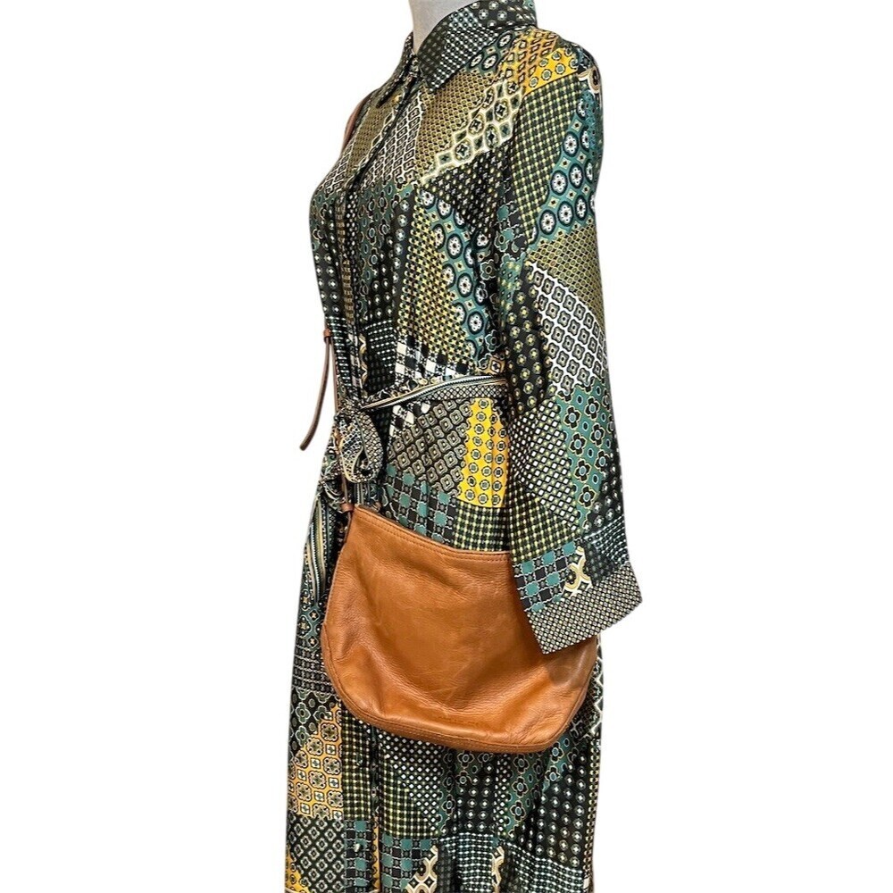 American Leather Co. Boho Crossbody Shoulder Bag Women’s Brown Zip Fall Hippie